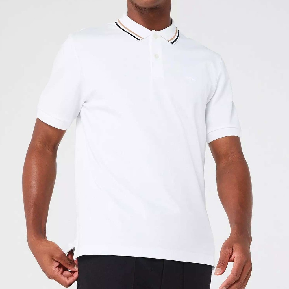 BOSS Slim Fit Polo Shirt Men's XXL White 100% Cotton Short Sleeve